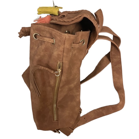 Mini backpack vegan suede with dangle - Picture 4 of 9